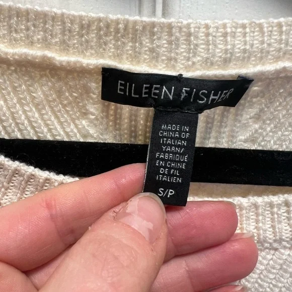 Eileen Fisher | Ivory Extrafine Merino Wool Sz S - Picture 3 of 7